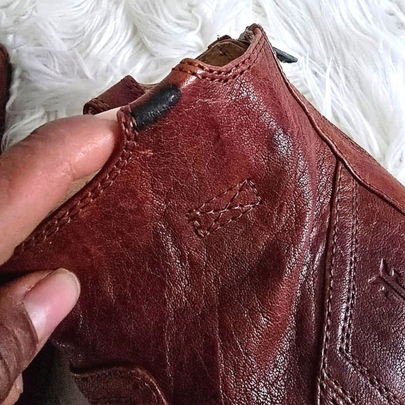 Frye Carson Hidden Wedge Leather Brown Booties Size 6.5M🌴 - Picture 8 of 10